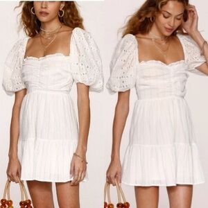 NEW Heartloom White Cella Puff Sleeve Dress